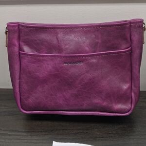 Go Forth Goods Fuchsia Leather Shoulder Bag